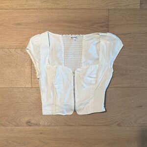 Reformation Cap Sleeve Zipper Top